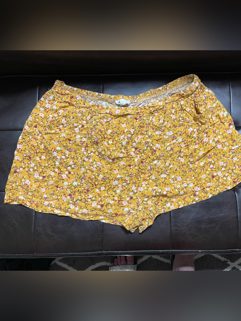 White and yellow summer shorts